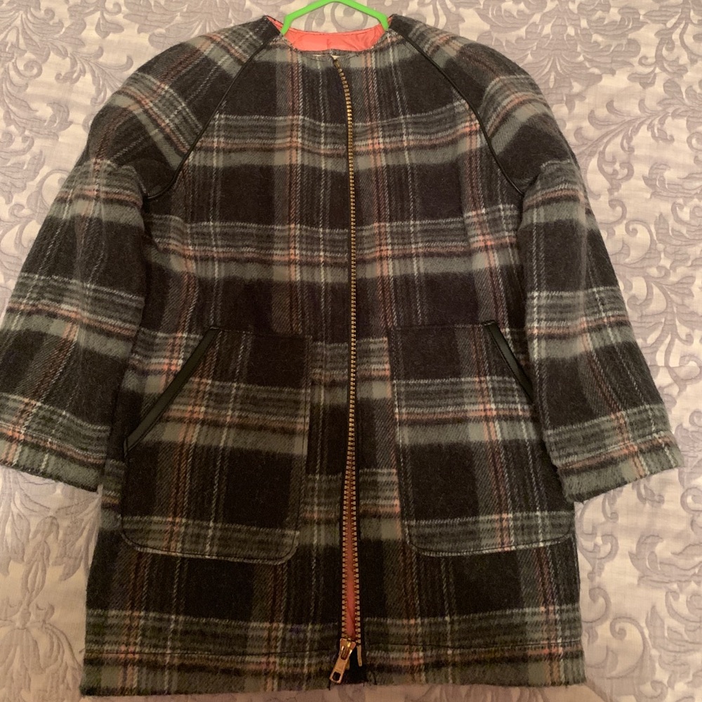 Plaid girls over coat